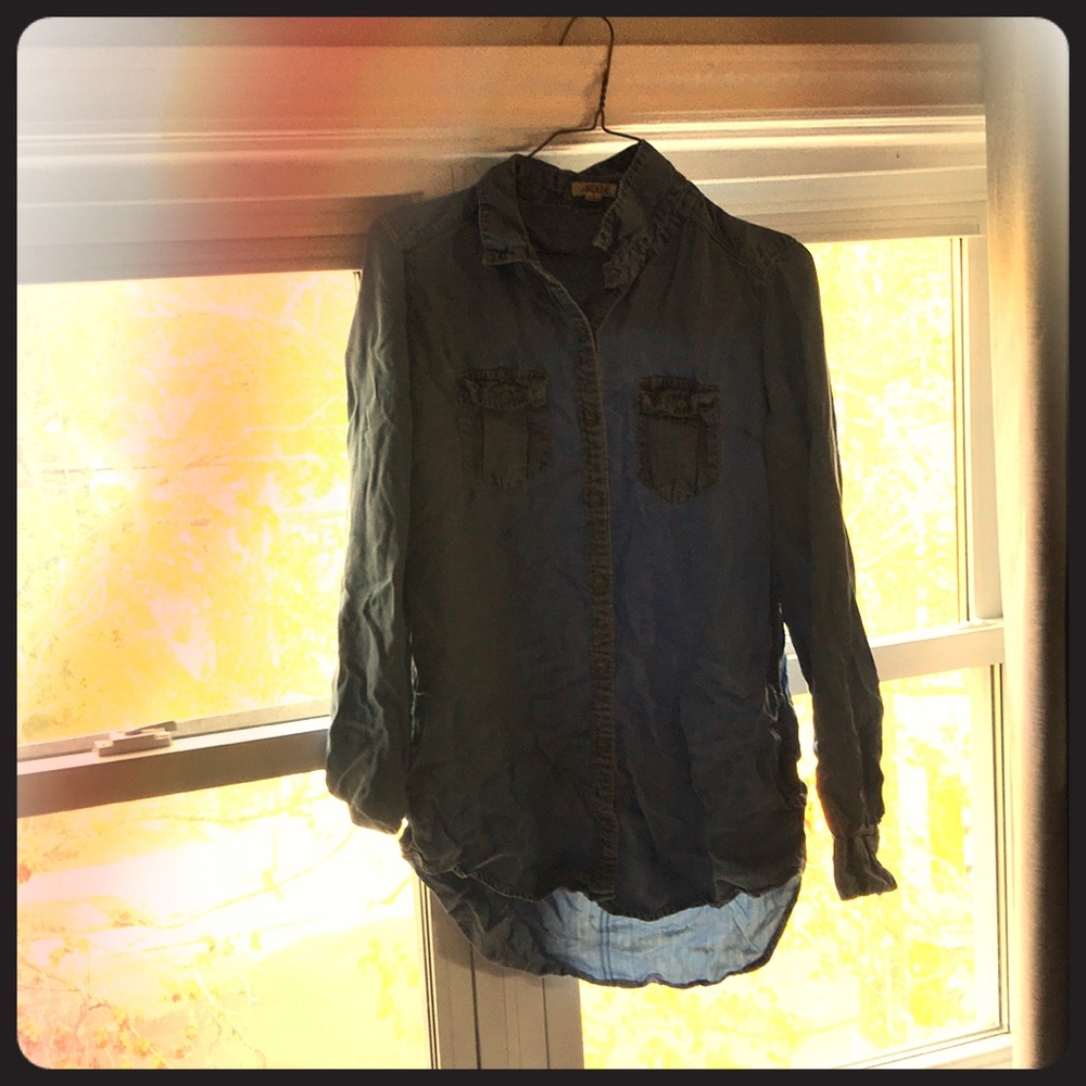 Ardene Denim Long Blouse (Button Up)